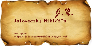 Jaloveczky Miklós névjegykártya